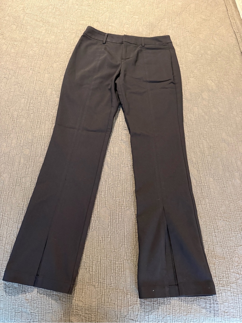 Laundry By Shelli Segal Black Bootcut Flare Front-Slit Dress Pants
